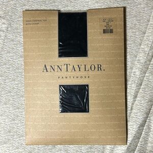ANN TAYLOR Sheer Control Top Pantyhose Vintage Nylon Lycra INK BLACK size C